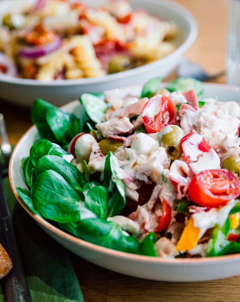 Des salades healthy, un repas sain et équilibré